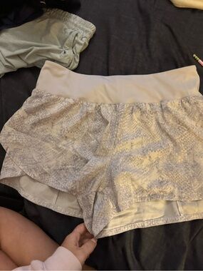Avia Light Gray Snake-Print Athletic Skort Shorts